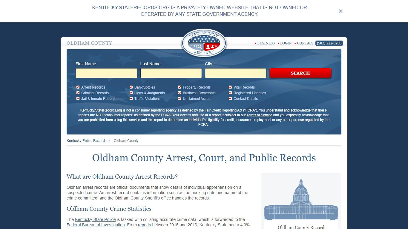 Oldham County Arrest, Court, and Public Records